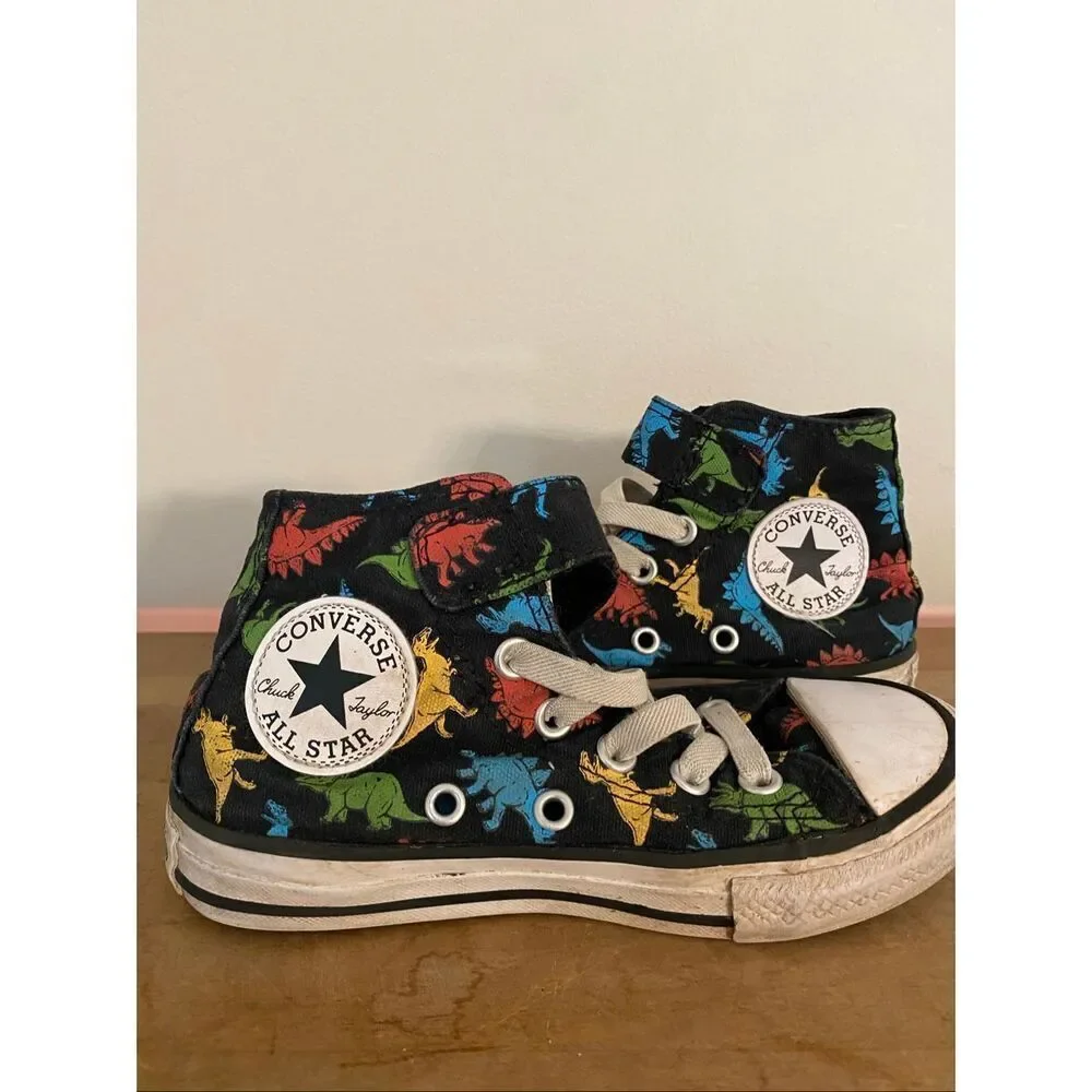 Converse 11 kids All Star Dino high-Top Sneakers shoes black multicolor